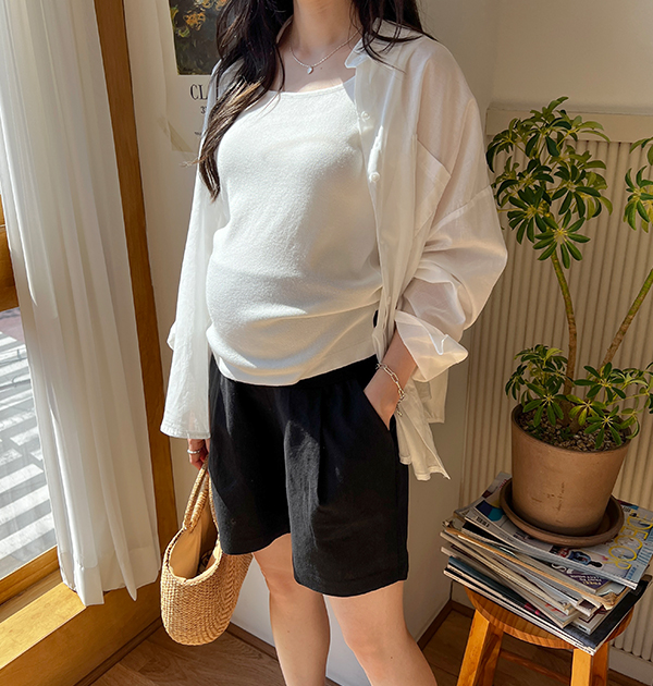 임부복*오버핏 시스루 셔츠(수유가능)